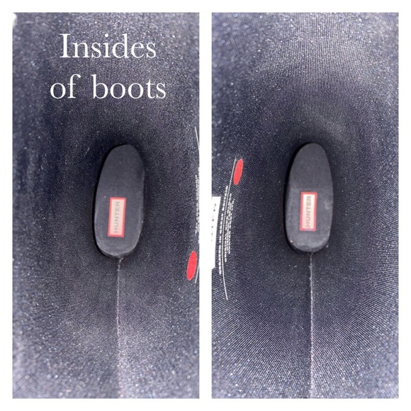 EXCELLENT Condition Kids Hunter Tall Rain Boots Black Gloss Reflective - Picture 13 of 14